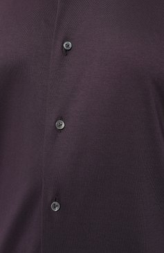 Мужская хлопковая рубашка VAN LAACK фиолетового цвета, арт. PER-LSF/180031/3XL | Фото 5 (Манжеты: На пуговицах; Рукава: Длинные; Воротник: Акула; Случай: Повседневный; Длина (для топов): Стандартные; Материал сплава: Проставлено; Материал внешний: Хлопок; Принт: Однотонные; Драгоценные камни: Проставлено; Стили: Кэжуэл)