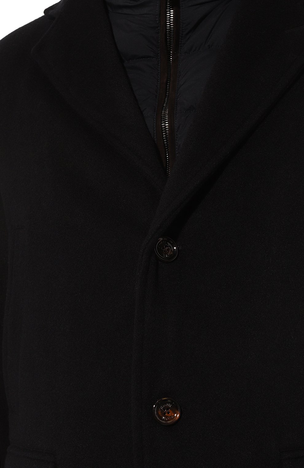 Мужской пальто из шерсти и кашемира jason-le MOORER темно-синего цвета, арт. N0SA-LE_SET | Фото 5 (Материал внешний: Шерсть; Застежка: Молния; Рукава: Длинные; Длина (верхняя одежда): До середины бедра; Материал сплава: Проставлено; Материал подклада: Синтетический материал; Драгоценные камни: Проставлено; Мужское Кросс-КТ: пальто-верхняя одежда; Стили: Кэжуэл)