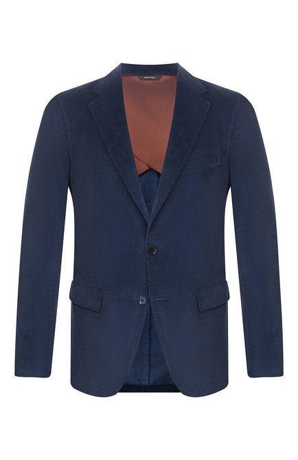 Мужской пиджак из смеси хлопка и кашемира LORO PIANA темно-синего цвета по цене 272500 руб., арт. FAL0431 | Фото 1