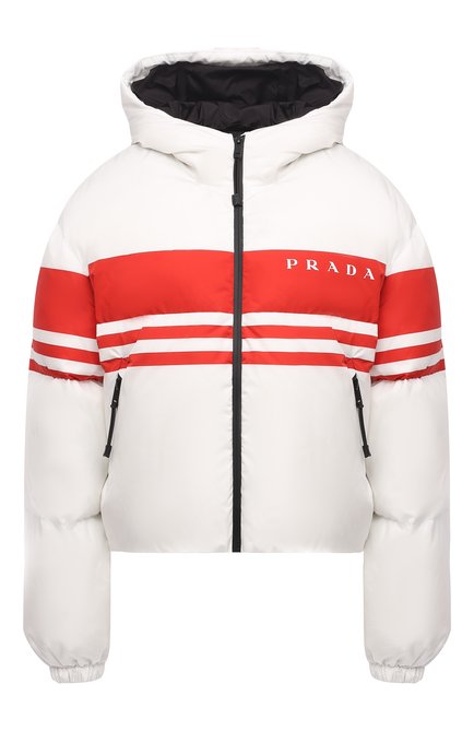 Женская утепленная куртка PRADA разноцветного цвета, арт. 29R698-10UY-F0970-212 | Фото 1 (Материал внешний: Синтетический материал; Кросс-КТ: Куртка, лыжи, Утепленный; Рукава: Длинные; Длина (верхняя одежда): Короткие; Стили: Спорт-шик)