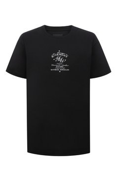 Мужская хлопковая футболка GIVENCHY черного цвета, арт. BM71793Y6B | Фото 1 (Рукава: Короткие; Принт: С принтом; Длина (для топов): Удлиненные; Материал внешний: Хлопок; Стили: Кэжуэл)