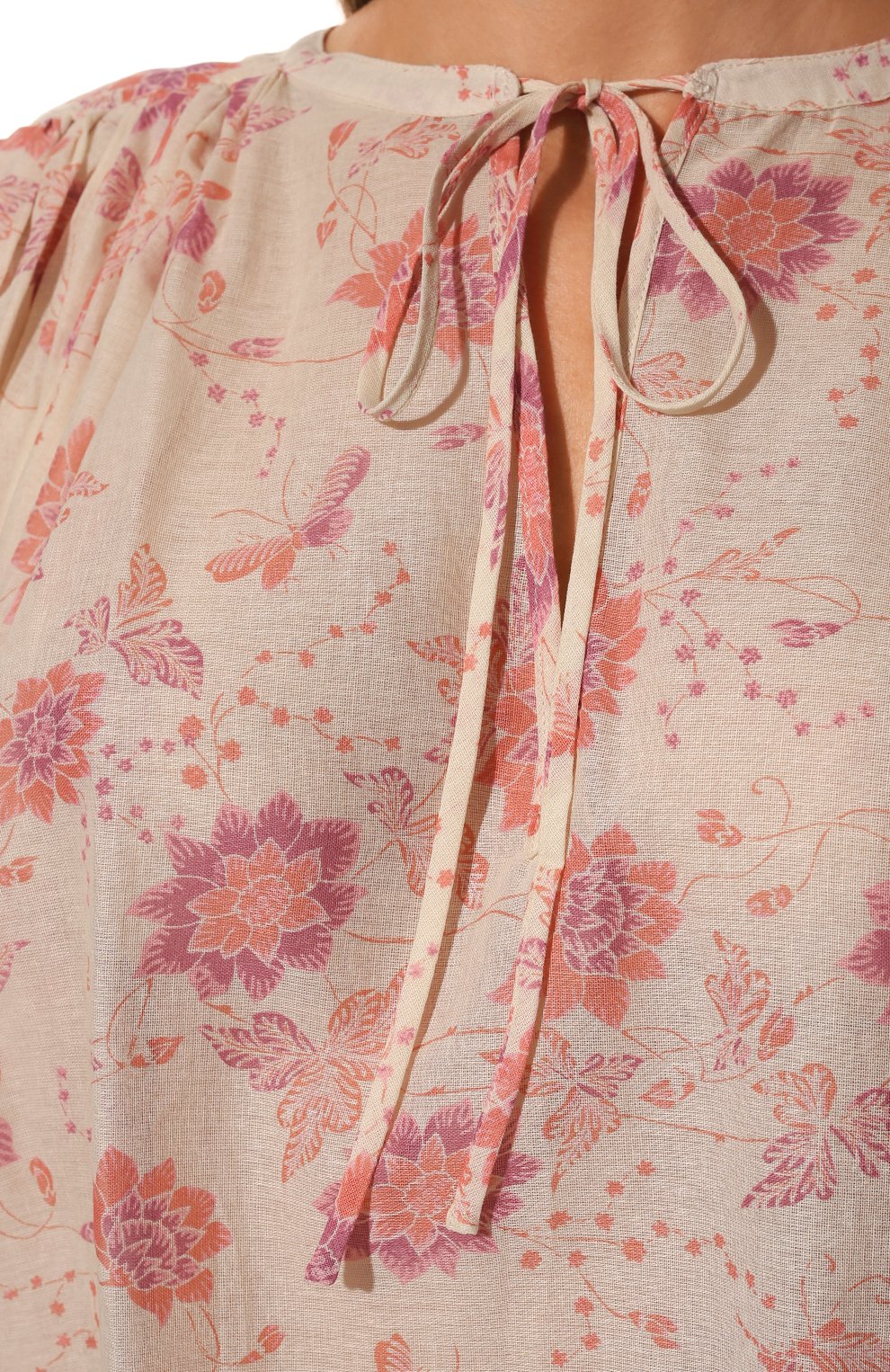 Женская хлопковая блузка LOVE STORIES розового цвета, арт. L2243824927 | Фото 5 (Материал внешний: Хлопок; Женское Кросс-КТ: Блуза-белье)