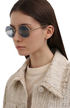 Женские солнцезащитные очки RAY-BAN синего цвета, арт. 1970-001/GA | Фото 2 (Кросс-КТ: С/з-унисекс; Региональные ограничения белый список (Axapta Mercury): RU; Тип очков: С/з; Очки форма: Круглые; Оптика Гендер: оптика-унисекс)