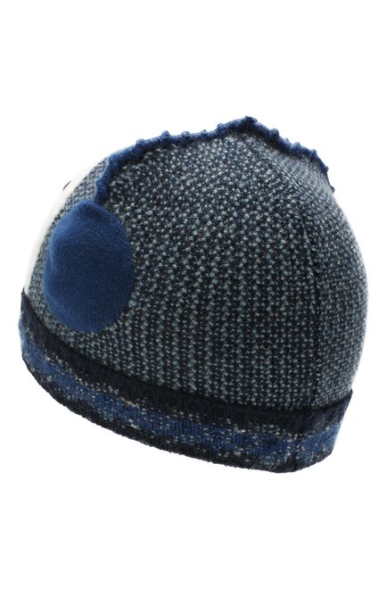 Детского кашемировая шапка LORO PIANA синего цвета, арт. FAI8428 | Фото 2 (Материал: Кашемир, Шерсть, Текстиль; Статус проверки: Проверена категория)
