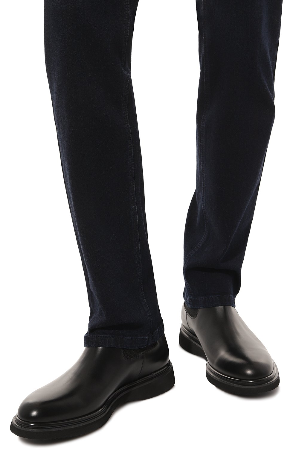 Мужские кожаные челси BARRETT черного цвета, арт. CITY354-008.1 | Фото 3 (Материал внутренний: Натуральная кожа; Материал сплава: Проставлено; Материал утеплителя: Без утеплителя; Подошва: Плоская; Драгоценные камни: Проставлено; Мужское Кросс-КТ: Сапоги-обувь, Челси-обувь)