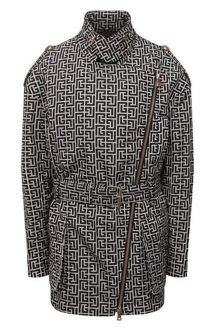 Женская куртка BALMAIN черно-белого цвета по цене 363500 руб., арт. VF0TD015/I666 | Фото 1