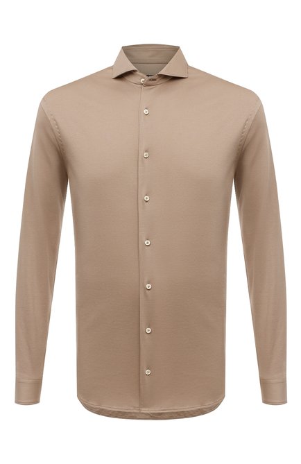 Мужская хлопковая рубашка VAN LAACK бежевого цвета по цене 32800 руб., арт. PER-LSF/180031 | Фото 1
