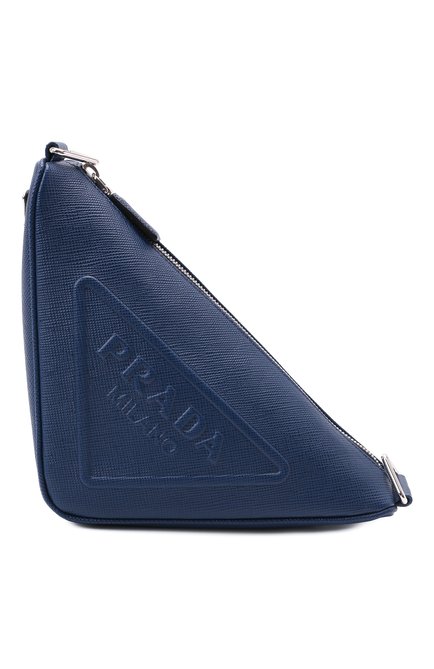 Мужская кожаная сумка PRADA синего цвета, арт. 2VH155-2FAD-F0016-OOO | Фото 1 (Ремень/цепочка: На ремешке; Размер: medium; Материал: Натуральная кожа)