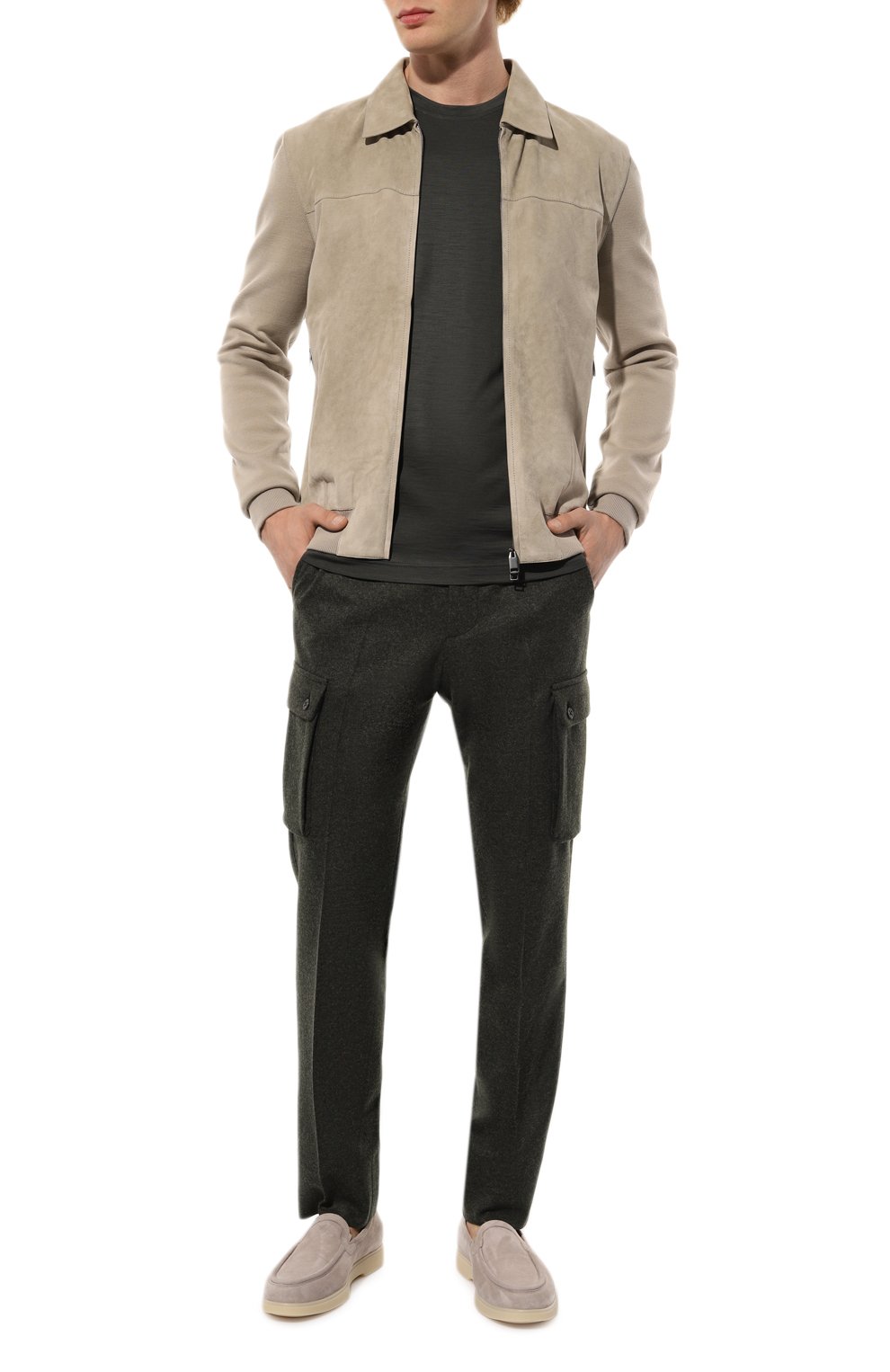 Мужской бежевый комбинированный бомбер BRIONI купить в интернет ...