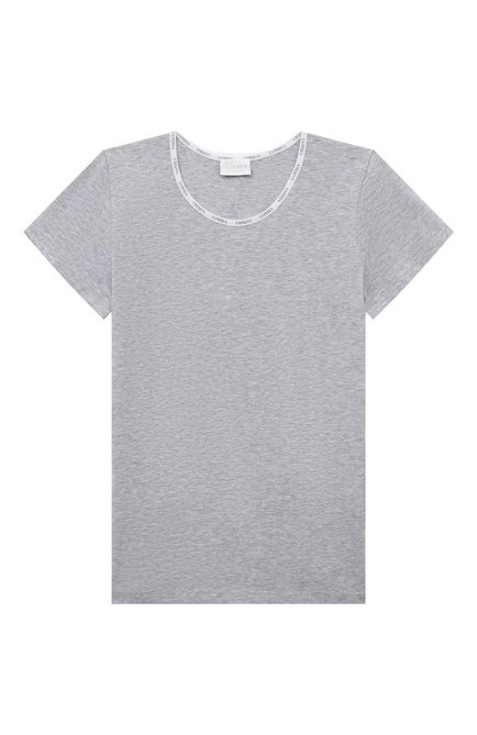 Детская хлопковая футболка LA PERLA серого цвета, арт. 51325/8A-14A | Фото 1 (Рукава: Короткие; Материал внешний: Хлопок; Ростовка одежда: 12 лет | 152 см)