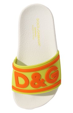 Детский шлепанцы DOLCE & GABBANA оранжевого цвета, арт. DD0320/AQ858/24-28 | Фото 4 (Материал внешний: Экокожа)