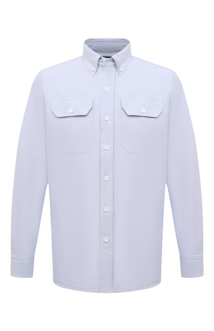 Мужская хлопковая рубашка TOM FORD голубого цвета по цене 53150 руб., арт. QFT092/94UDAN | Фото 1