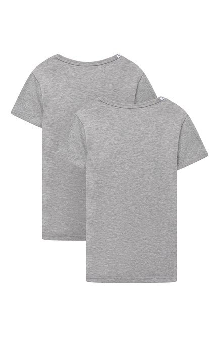 Детская комплект из двух футболок DOLCE & GABBANA серого цвета, арт. L4J703/G70CU | Фото 2 (Материал внешний: Хлопок; Рукава: Короткие; Статус проверки: Проверена категория; Драгоценные камни: Проставлено; Ювелирные украшения: Назначено; Материал сплава: Проставлено)