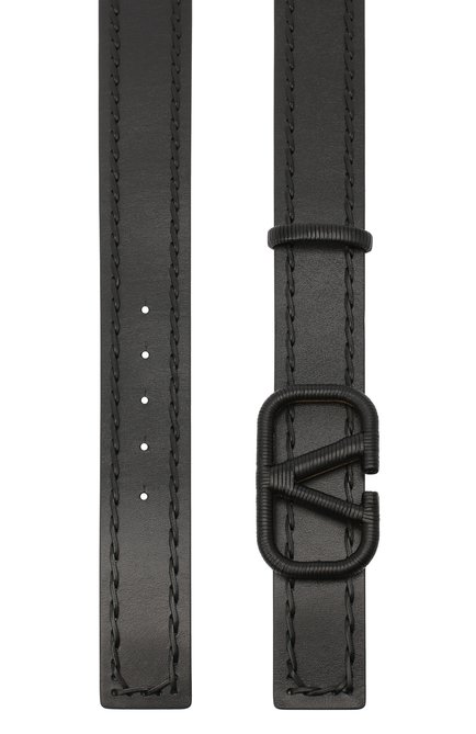 Женский кожаный ремень vlogo signature VALENTINO черного цвета, арт. UW0T0S11/HEW | Фото 2 (Материал: Натуральная кожа)