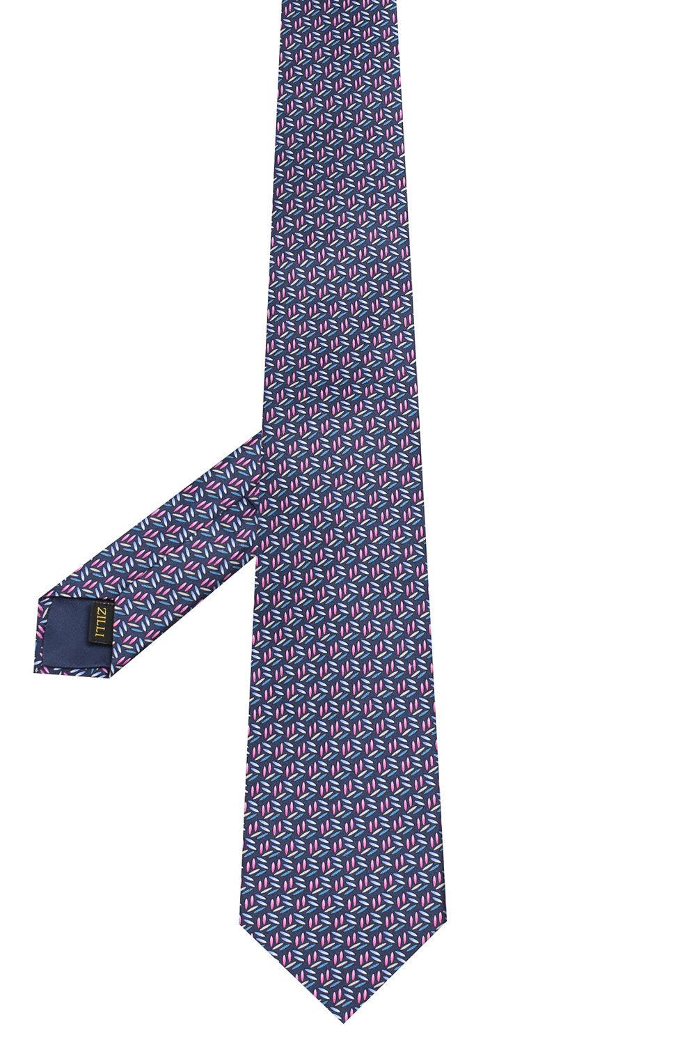 Мужской шелковый галстук ZILLI темно-синего цвета, арт. 50280/TIES | Фото 2 (Принт: С принтом; Материал: Текстиль, Шелк; Статус проверки: Проверена категория)