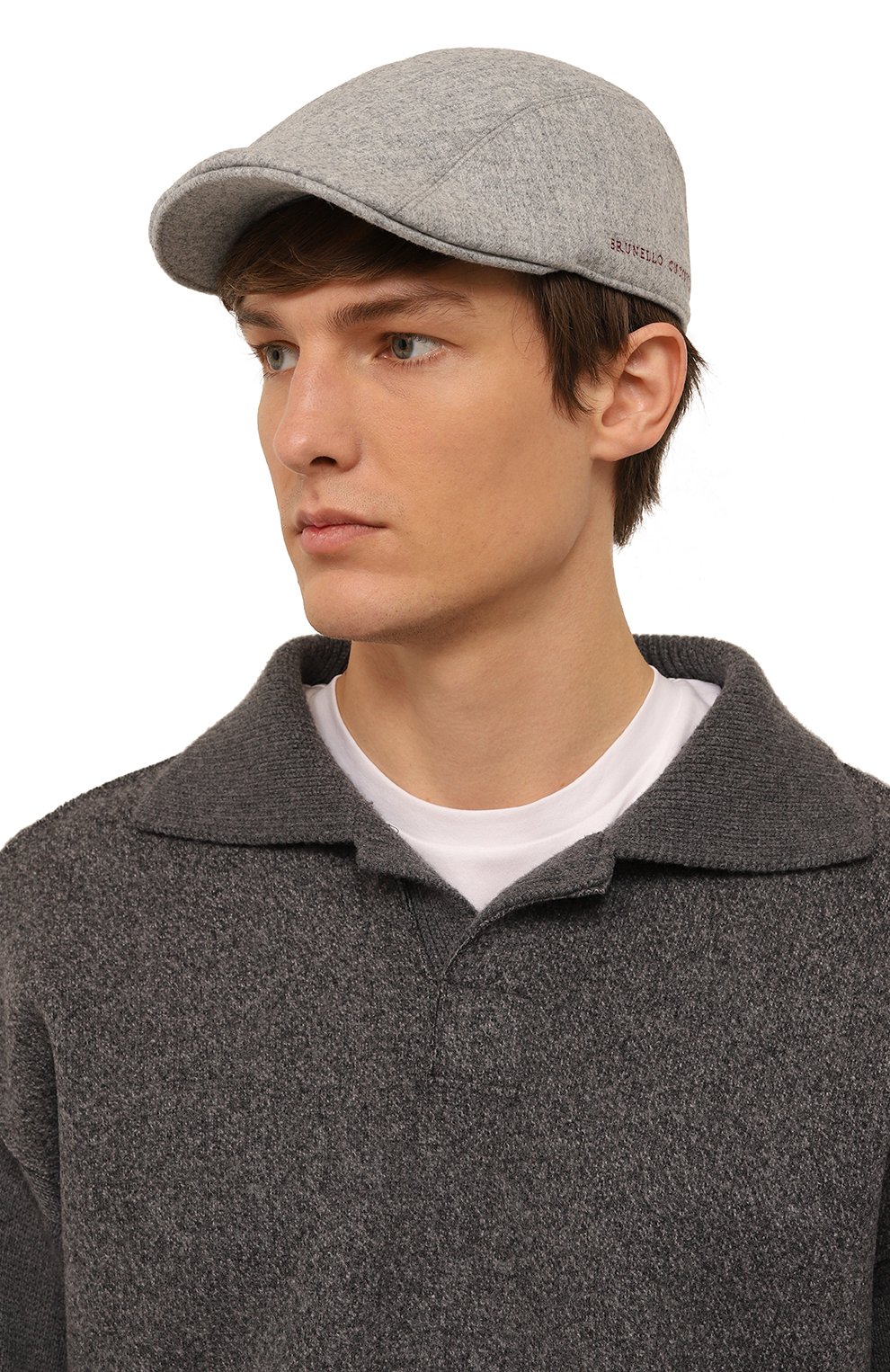 Мужская шерстяная кепка BRUNELLO CUCINELLI серого цвета, арт. M038P9961 | Фото 2 (Материал: Текстиль, Шерсть; Материал сплава: Проставлено; Нос: Не проставлено)