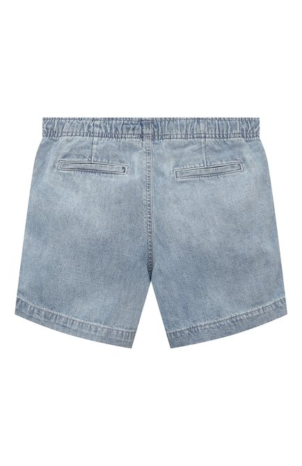Детские джинсовые шорты POLO RALPH LAUREN голубого цвета, арт. 323864093 | Фото 2 (Материал внешний: Хлопок; Кросс-КТ: Деним)