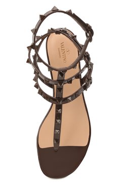 Женские кожаные сандалии rockstud VALENTINO темно-коричневого цвета, арт. VW0S0812/YPX | Фото 5 (Материал внешний: Кожа; Каблук высота: Низкий; Материал внутренний: Натуральная кожа; Региональные ограничения белый список (Axapta Mercury): RU; Материал сплава: Проставлено; Подошва: Плоская; Драгоценные камни: Проставлено; Длина стельки: 22,6, 23,3, 23,6, 24,0, 24,3, 24,6, 25,0, 25,3, 25,6, 26,0, 26,3, 26,6)