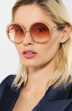 Женские солнцезащитные очки CHLOÉ оранжевого цвета, арт. 114SC-724 | Фото 2 (Тип очков: С/з; Статус проверки: Проверено, Проверена категория)