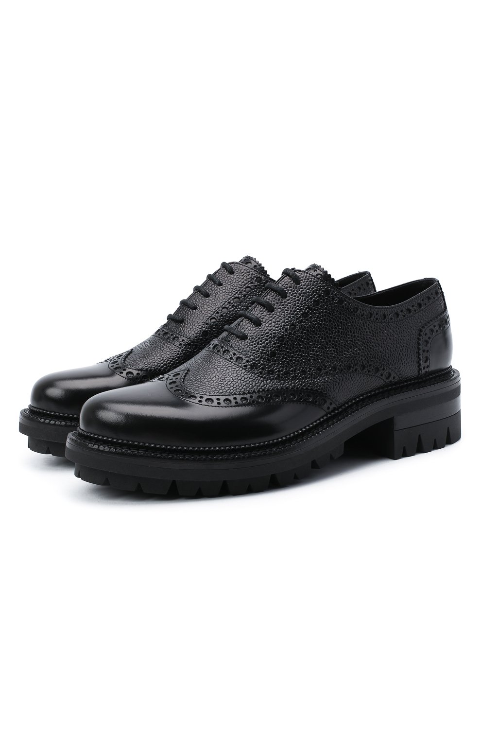 Мужские кожаные оксфорды DSQUARED2 черного цвета, арт. LUM0054 14410001 | Фото 1 (Мужское Кросс-КТ: Броги-обувь; Материал внутренний: Натуральная кожа; Стили: Классический)