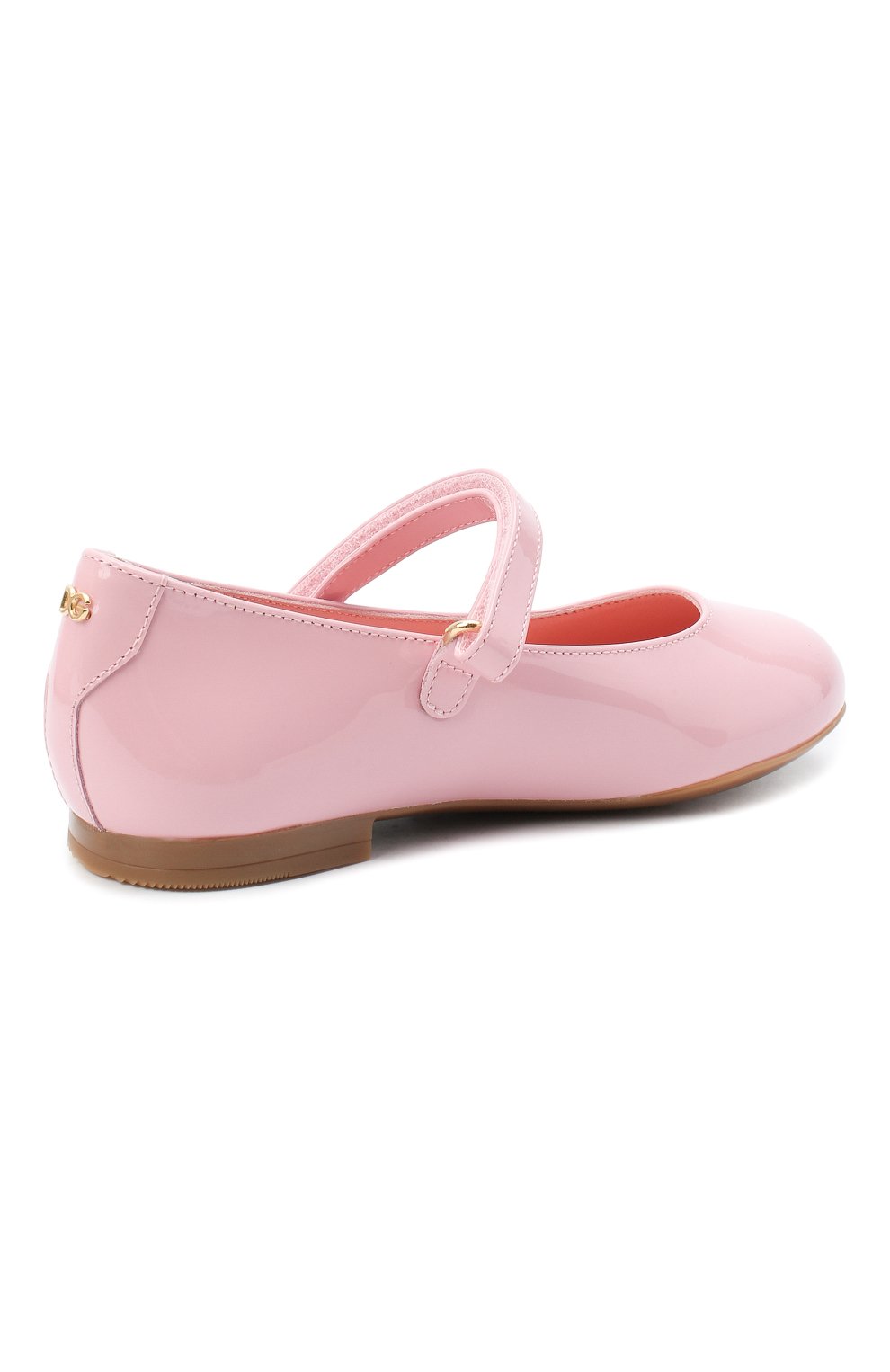 Детские балетки из лаковой кожи DOLCE & GABBANA светло-розового цвета, арт. D10699/A1328/37-39 | Фото 3 (Материал внутренний: Натуральная кожа; Региональные ограничения белый список (Axapta Mercury): RU; Девочки-школьная форма: Классическая обувь; Длина стельки: 23,4, 24,1)