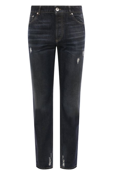 Мужские джинсы BRUNELLO CUCINELLI темно-синего цвета по цене 98750 руб., арт. M074PD3210 | Фото 1