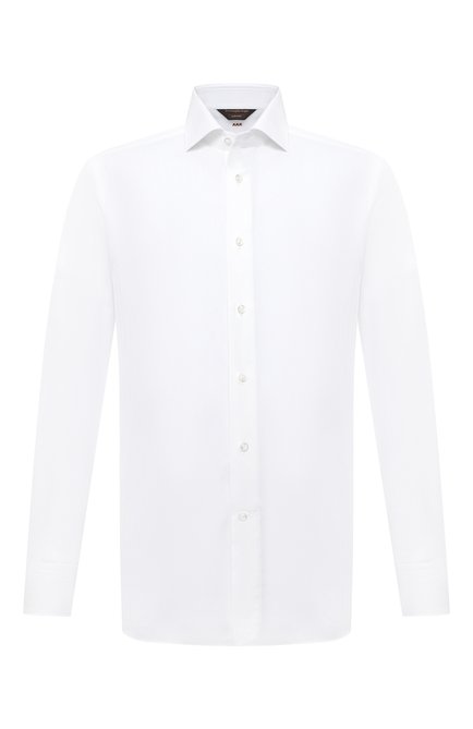 Мужская хлопковая сорочка ZEGNA COUTURE белого цвета по цене 89300 руб., арт. E02300/9NS0LB | Фото 1
