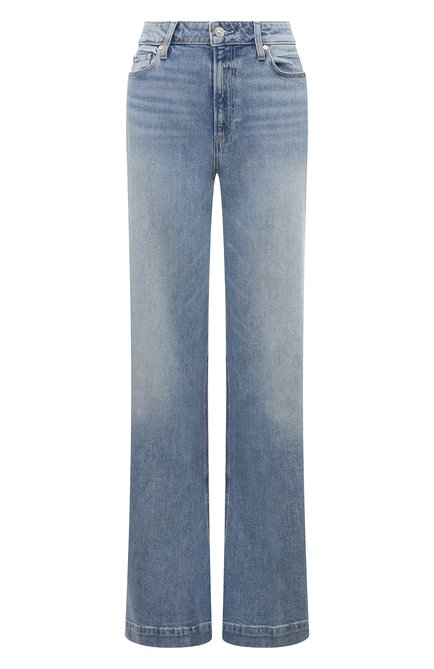 Женские джинсы PAIGE голубого цвета, арт. 8391B61-B149 | Фото 1 (Драгоценные камни: Проставлено; Материал внешний: Хлопок; Длина (брюки, джинсы): Стандартные; Материал сплава: Проставлено)