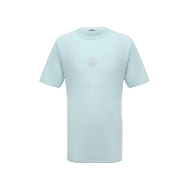 Хлопковая футболка Stone Island 206E5, цвет голубой, размер 48