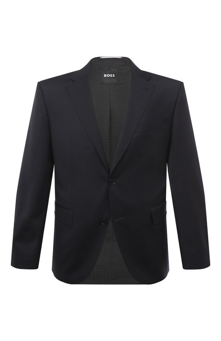 Мужской шерстяной пиджак BOSS темно-синего цвета по цене 48500 руб., арт. 50469172 | Фото 1