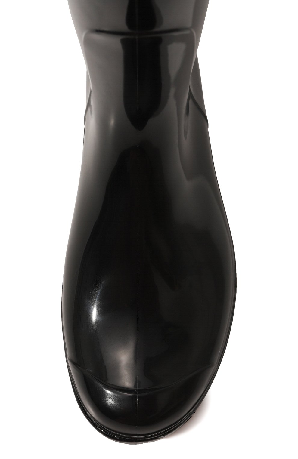 Детские резиновые сапоги MOSCHINO черного цвета, арт. 74497/36-40 | Фото 4 (Материал сплава: Проставлено; Нос: Не проставлено; Материал внутренний: Текстиль; Материал внешний: Пластик, Резина)