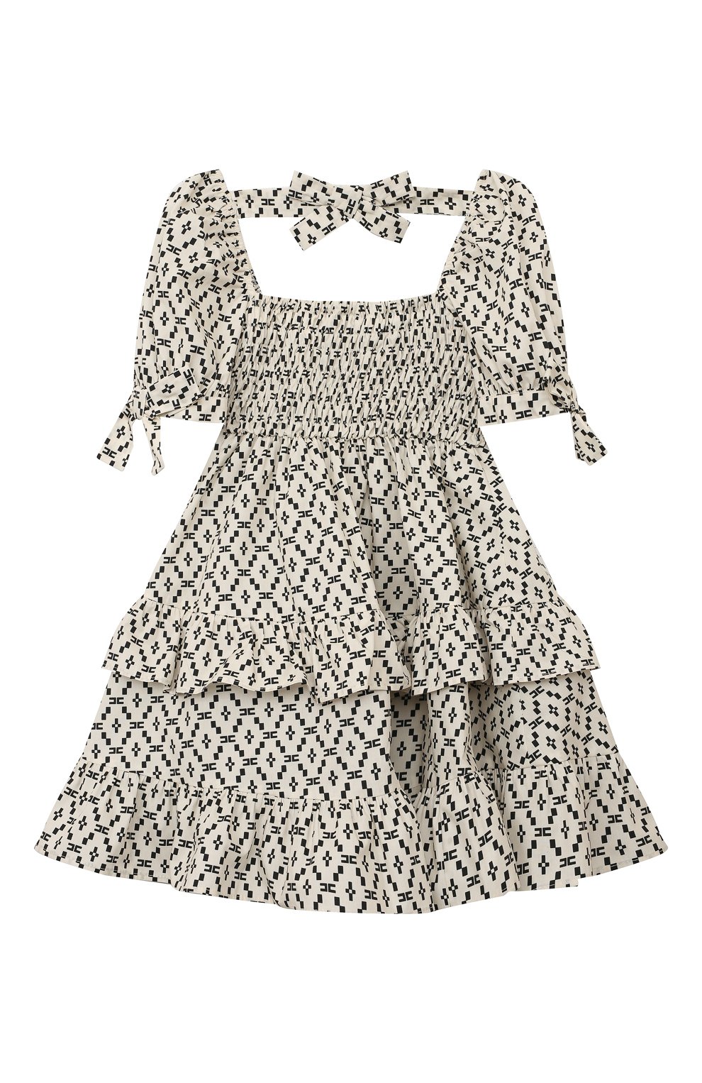 Хлопковое платье Elisabetta Franchi La Mia Bambina  EFAB465/CA271/BE027/10A-12A+ Фото 2