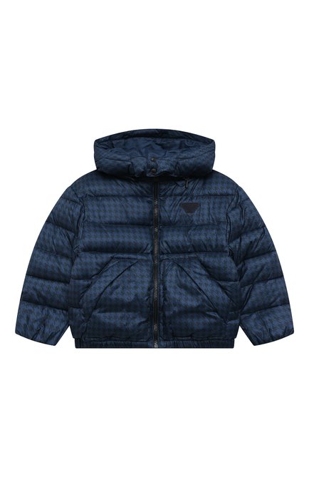 Детский утепленная куртка EMPORIO ARMANI синего цвета по цене 49350 руб., арт. 6R4BJ2/4NIYZ | Фото 1