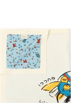 Детского шерстяное одеяло с принтом GUCCI голубого цвета, арт. 473571/3K206 | Фото 1