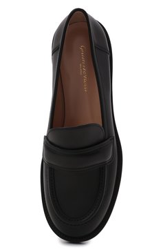 Женские кожаные лоферы GIANVITO ROSSI черного цвета, арт. G25248.51CU0.CLNNER0 | Фото 5 (Материал внешний: Кожа; Каблук высота: Низкий; Материал внутренний: Натуральная кожа; Подошва: Плоская)