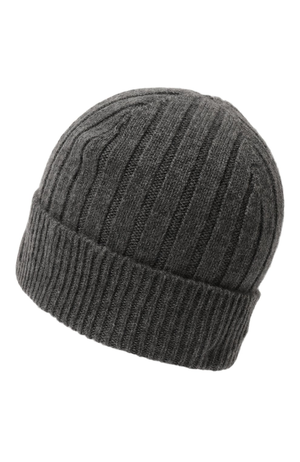 Мужская кашемировая шапка KITON темно-серого цвета, арт. UCAPP18XC1032 | Фото 2 (Материал: Текстиль, Кашемир, Шерсть; Кросс-КТ: Трикотаж; Материал сплава: Проставлено; Нос: Не проставлено)