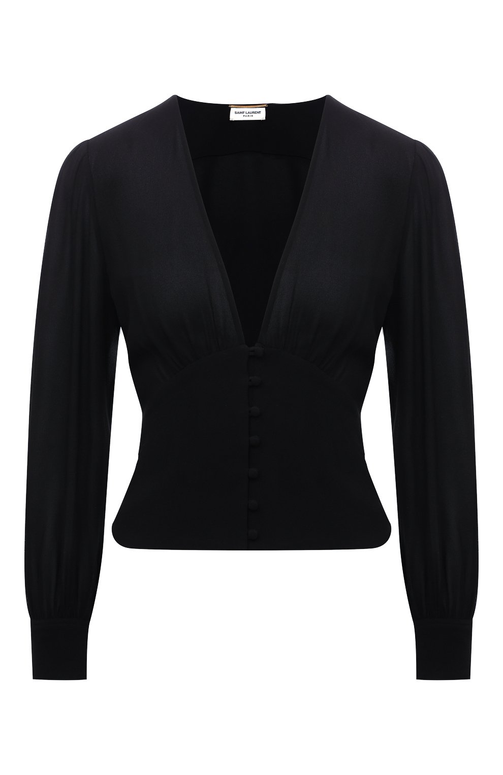 Блузка из вискозы Saint Laurent черного цвета