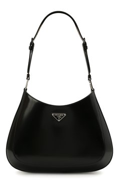Женская сумка cleo PRADA черного цвета, арт. 1BC156-ZO6-F0002-HOO | Фото 1 (Сумки-технические: Сумки top-handle; Размер: medium; Материал: Натуральная кожа; Ремень/цепочка: На ремешке)
