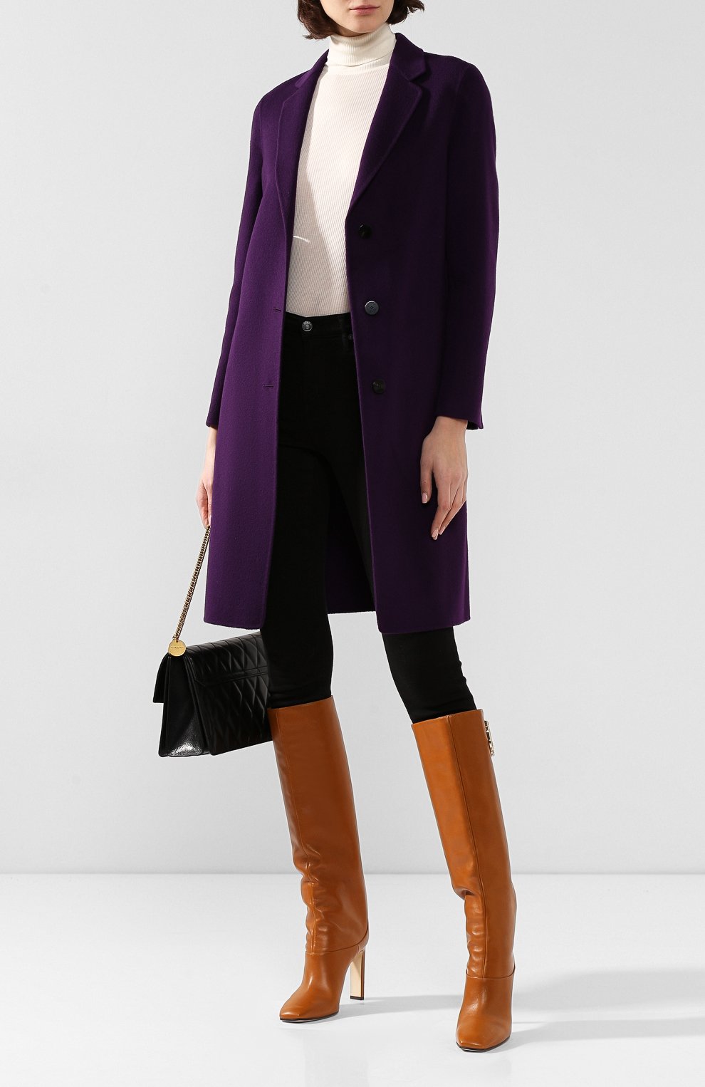 Женское фиолетовое шерстяное пальто THEORY купить в интернет-магазине ЦУМ, арт. I1101405