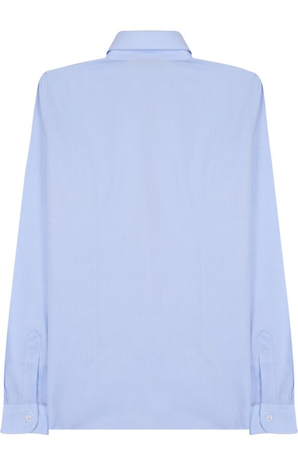 Детская хлопковая рубашка с воротником кент DAL LAGO голубого цвета, арт. N402/7317/XS-L | Фото 2 (Мате риал внешний: Хлопок; Рукава: Длинные; Принт: Без принта; Случай: Формальный, Повседневный; Статус проверки: Проверена категория; Мальчики-школьная форма: Рубашки)