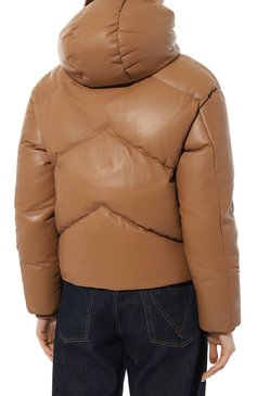 Женская кожаная куртка MUST коричневого цвета, арт. 33471/640 | Фото 4 (Кросс-КТ: Куртка; Рукава: Длинные; Материал сплава: Проставлено; Материал внешний: Натуральная кожа; Драгоценные камни: Проставлено; Длина (верхняя одежда): Короткие; Стили: Кэжуэл)