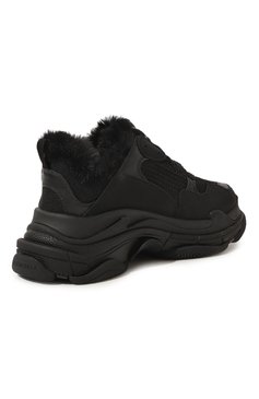 Женские комбинированные кроссовки triple s BALENCIAGA черного цвета, арт. 668562W3CQ5 | Фото 5 (Материал внешний: Экокожа, Текстиль; Материал утеплителя: Экомех; Подошва: Платформа; Стили: Гранж)