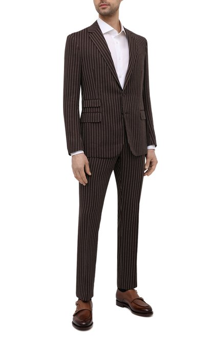 Мужской костюм из шерсти и льна RALPH LAUREN коричневого цвета по цене 299500 руб., арт. 798836117 | Фото 1