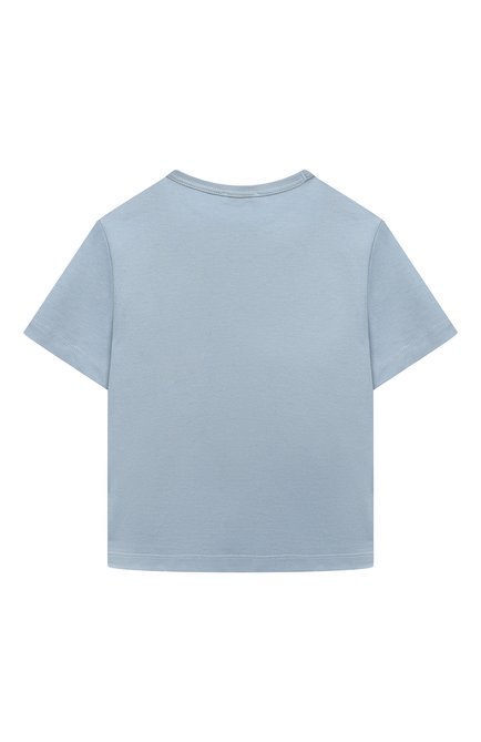 Детская хлопковая футболка DOLCE & GABBANA голубого цвета, арт. L4JT7T/G7I20/2-6 | Фото 2 (Материал сплава: Проставлено; Материал внешний: Хлопок; Драгоценные камни: Проставлено; Рукава: Короткие; Мальчики Кросс-КТ: Футболка-одежда)