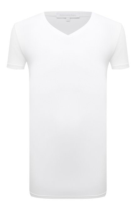 Мужская футболка ERMENEGILDO ZEGNA белого цвета, арт. N2M800060 | Фото 1 (Материал внешний: Синтетический материал; Мужское Кросс-КТ: Футболка-белье; Длина (для топов): Стандартные; Рукава: Короткие; Кросс-КТ: домашняя одежда)