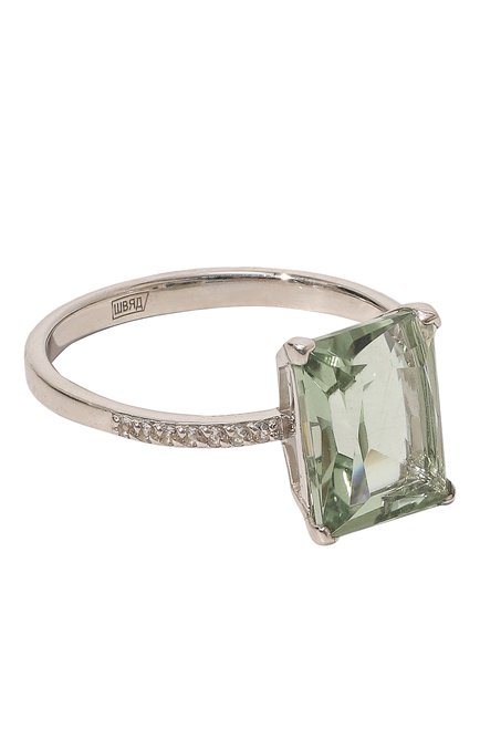 Женское кольцо SECRETS JEWELRY светло-зеленого цвета, арт. КЗАДБТС00007 | Фото 1 (Материал: Серебро)