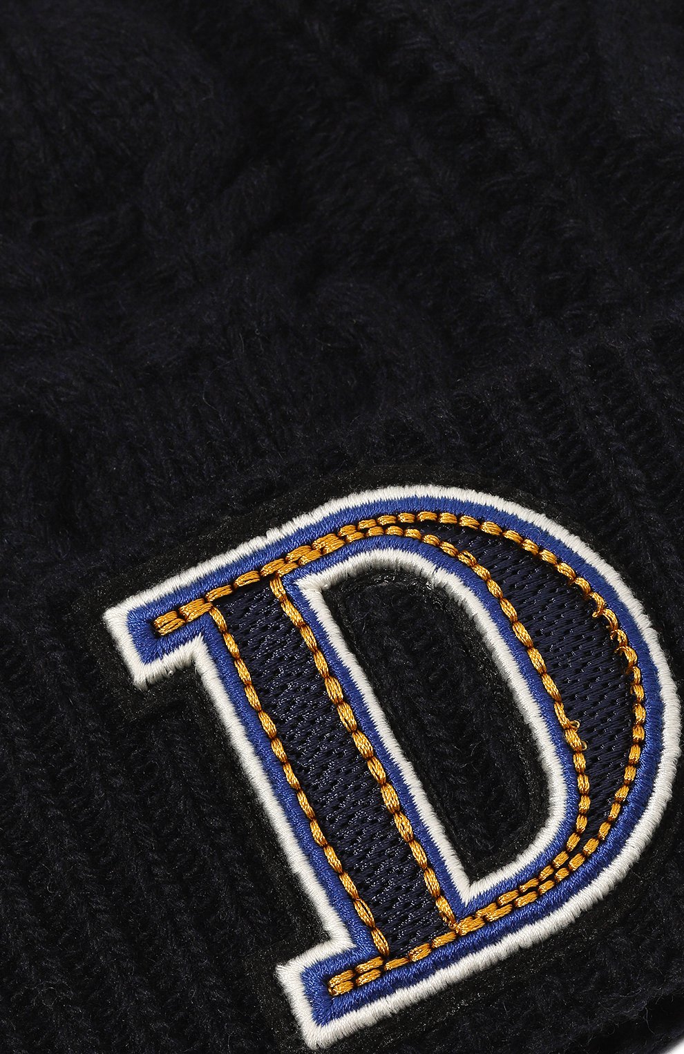 Женская шерстяная шапка DONDUP темно-синего цвета, арт. WQ137/Y00754D 002 DD W23 | Фото 4 (Материал: Текстиль, Шерсть; Материал сплава: Проставлено; Нос: Не проставлено)