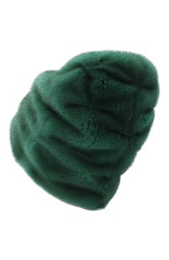 Женская шапка из меха норки шарпей FURLAND зеленого цвета, арт. 0204100110198600000 | Фото 2 (Материал: Натуральный мех)