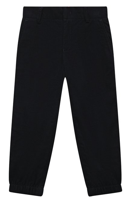 Детские хлопковые брюки EMPORIO ARMANI темно-синего цвета по цене 22150 руб., арт. 6L4PBL/4N7BZ | Фото 1