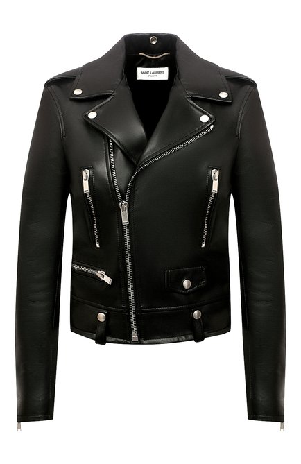 Женская кожаная куртка SAINT LAURENT черного цвета по цене 435500 руб., арт. 481862/Y5YA2 | Фото 1